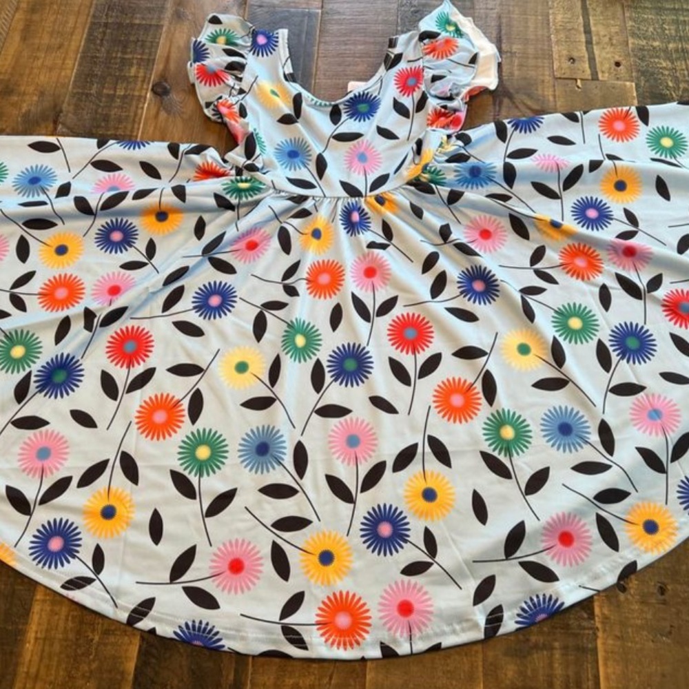 Dot Dot Smile floral Empire Twirl dress New
